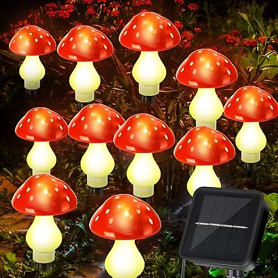 12 Pcs Outdoor Solar LED Mushroom Lamp Cute Mushroom Light Mushroom Solar Lig... • $30.93