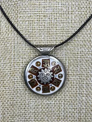 White Buddha EyeTibetan Yin Yang Pendant Leather Necklace Silver Clasp 297 Boho • £21.15