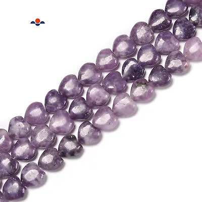 $11.49 • Buy Lepidolite Heart Shape Beads Size 8mm 10mm 12mm 15.5'' Strand