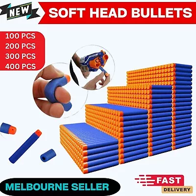 100 X Bullets SOFT HEAD Strike Elite Dart Refill Fits Most Nerf Guns BLUE • $22.98