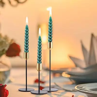 3x Metal Candlestick Candelabras Table Centerpiece Home Taper Candle Holders • £13.01