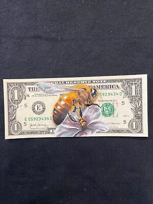 Honey Bee Original  1 Dollar Bill Painting Graffiti Art Street Art • $100