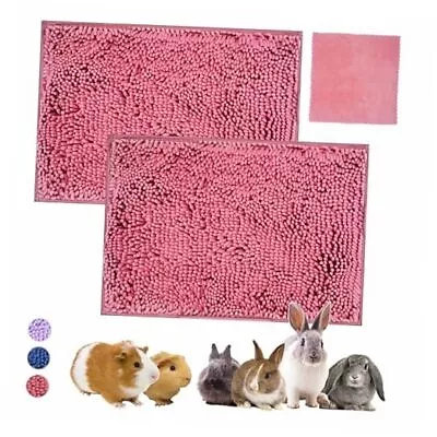 Guinea Pig Cage Liner Bedding 2 PCS Extra Absorbent Guinea Pig Bed Mat Pink • $34.57