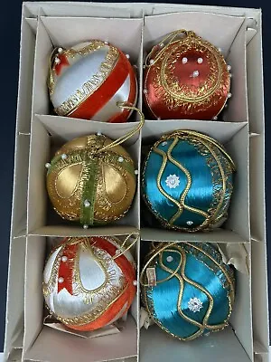 Vintage Satin Ball Beaded Christmas Ornaments Montgomery Ward Japan READ • $34.95
