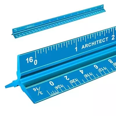 12 Inch Architectural Scale Ruler Aluminum Triangular Ruler For Engineering • $17.01