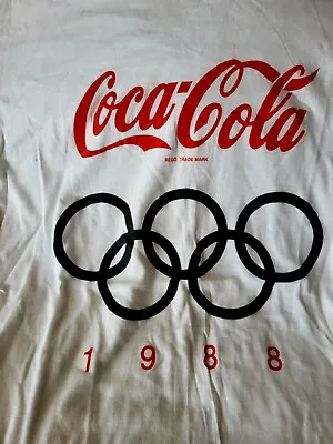 Vintage Coca Cola Olympic 1988 T Shirt Size L Very Rare • £10