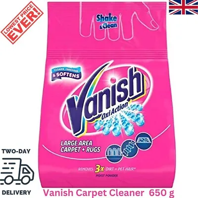 Vanish Carpet Cleaner + Upholstery Power Powder Large Area Cleaning 650 G • £9.98