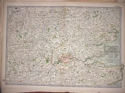 Antique Map LONDON 1897 Very Good Condition 12x16  Pre-War England • $19.95