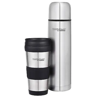 Thermos Stainless Steel Combo Pack 1L Vacuum Flask & 420ml Insulated Travel Mug  • $49