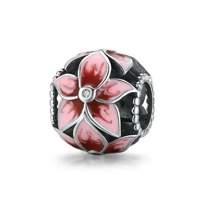 $26.99 • Buy SOLID Sterling Silver Floral Pink Lily Orchid Flower Charm By YOUnique Designs
