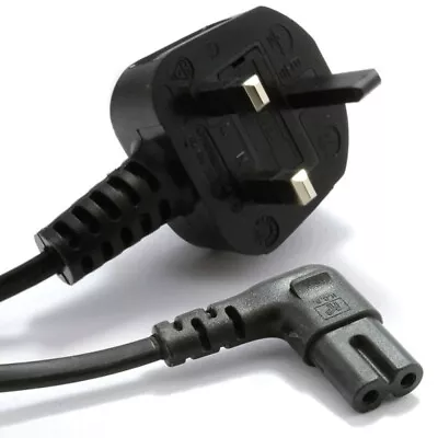 £14.95 • Buy 10x 1.8m Figure 8 Power Lead Mains Cable Right Angle UK 3 Pin Plug C7 Fig 8 2m