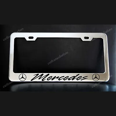 Mercedes License Plate Frame Custom Made Of Chrome Plated Metal • $29.99
