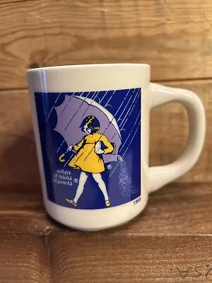 Nice Vintage Morton's Salt When It Rains It Pours Girl Coffee Mug Cup 1968 • $5.06