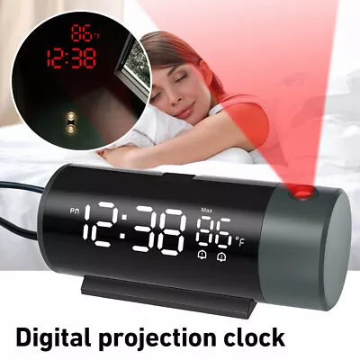 LED Digital Smart Alarm Clock Projection Temperature Time Projector LCD Display • $31.25