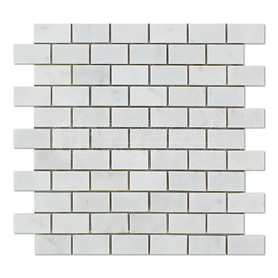 Carrara White Italian (Bianco Carrara) Marble 1  X 2  Mosaic Tile • $9.50