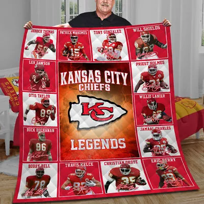 Cozy Kansas City NFL Fleece Blanket Chiefs Warm Throw Blanket For Couch And Bed • $50.49
