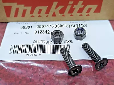 Genuine Makita COUNTERSUNK HEAD SCREW +Nut M6X25 For  LS1040 • £8.86