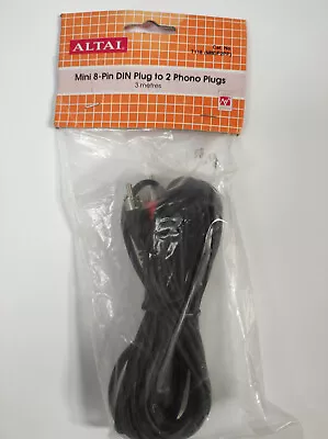 Mini 8-Pin DIN Plug To 2 Phono Plugs 3m • £4.55