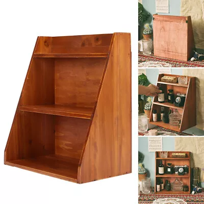 3 Tier Wooden Vintage Small Cabinet Shelf Unit Floating Wall Shelves Display Box • £13.95