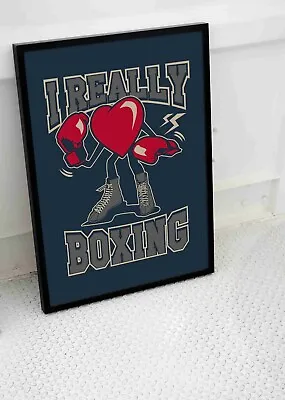 I Love Boxing Poster Print Fight Club Art A3 A4 Size • £8.95