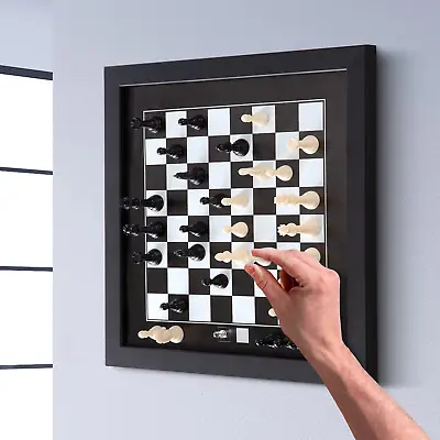 Hanging Magnetic Chess Set - Wall Or Ceiling Mount Wooden Magnetic Board With Bl • $64.99