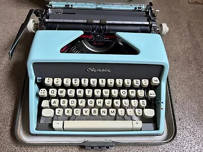 Vintage Olympia  DeLuxe Manual Typewriter With Original Case • £40