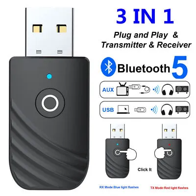 £4.21 • Buy USB Bluetooth 5.0 Audio Transmitter Receiver Adapter For TV PC Car AUX F5K6 UK