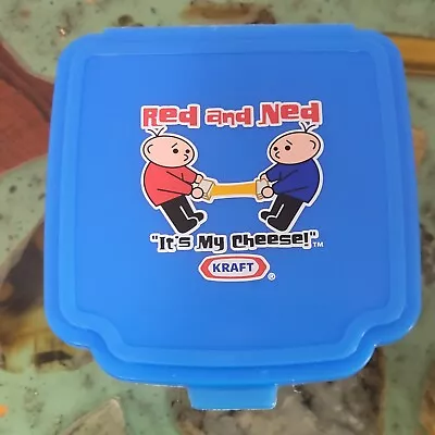 Vintage Red And Ned It's My Cheese KRAFT Singles Blue Plastic Container • $15