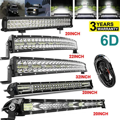 Curved 22/32/20 LED Light Bar Spot Flood Combo Driving Offroad For 4X4 Truck • $22.99