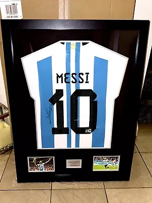 Lionel Messi Hand Signed Framed Argentina 2022 Shirt With COA • £800