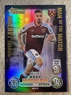 2021-22 Topps Match Attax Manuel Lanzini Man Of The Match #MOTM10 • $2.85