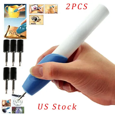 2Pcs Electric Engraving Engraver Pen Carve DIY Tool For Jewelry Metal Glass US • $8.53