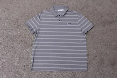 Lacoste Big Croc Short Sleeve Polo Shirt Mens Size 3XL (FR 8) Regular Fit Gray • $22