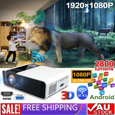 $101.07 • Buy 22000 Lumens 1080P HD Android Bluetooth Projector USB WiFi Home Theatre Cinema