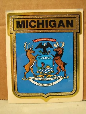 Vintage Michigan 1972 State Flag Medallion Gulf Oil 4 X 6 Sticker  • $13.29