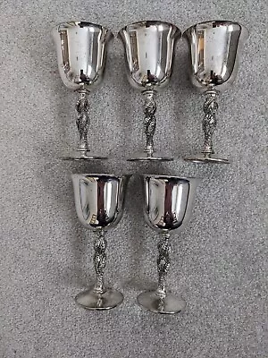 Valero For Falstaff Silver Plated Goblets Spain - Set Of 5 • £2