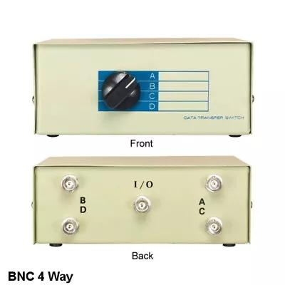 Kentek 4-Way BNC Manual Data Transfer Switch Box Coaxial Display Device CCTV • $28.92