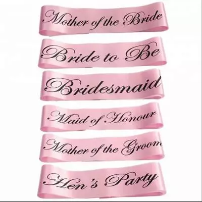 Bridal Party Pink Sashes Hens Party Bridal Shower Hen Night Bachelorette Party • $3.49