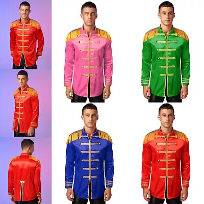 US Male Mens Party Costumes Masquerade Jackets Clubwear Satin Festival Cosplay • $6.50