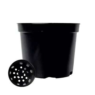 25 Litre 25L Plastic Black Round Plant Pot Hydroponics Garden Propergation • £12.99