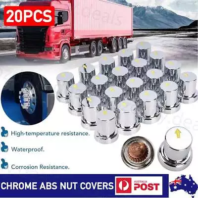 20Pcs 33mm Safety Arrow Chrome ABS Wheel Nut Covers Caps For Trucks Trailers Bus • $39.95