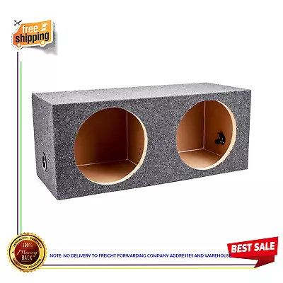 QPower 12  Heavy-Duty Dual Sealed Vehicle Subwoofer Enclosure Woofer Box Gray • $56.89