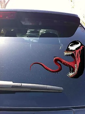 30-27 Venom Tongue Logo Car Window Vinyl Sticker Decal Spidey Webslinger Marvel • $6