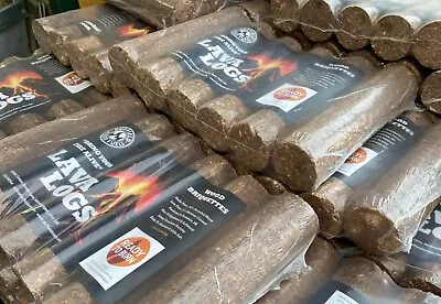 3 Packs Of 6 Lava Logs 24kg -Wood Briquettes Eco Wood Fuel Clean & Long Lasting • £29.95