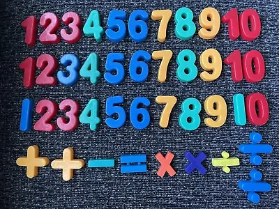 Vintage Magnetic Numbers 1-10 Set Of 3 And + - X Add Minus Times Divided • $4