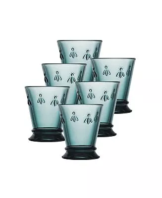 La Rochere Set Of 6 Napoleon Bee 9 Oz Blue Tumblers Drinking Glass Drinkw... • $95.78