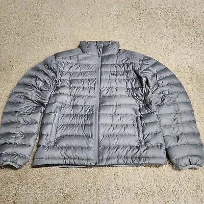 Marmot Jacket Mens Medium Gray Down Puffer 800 Fill Outdoors Hiking • $69.99