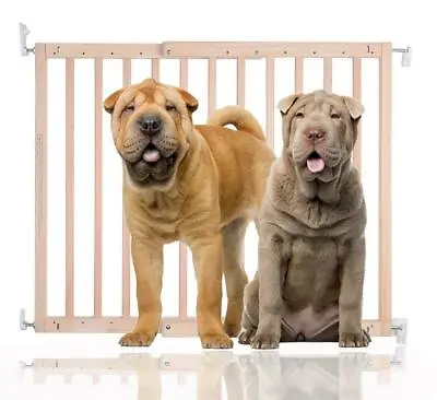 BETTACARE THE PET GATE COMPANY Wooden Screw Fit Pet Gate Natural 63.5-105.5cm • £36.90
