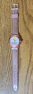 Vintage Disney Time Works Pink Cinderella Sparkle Plastic Princess Watch • $19.99