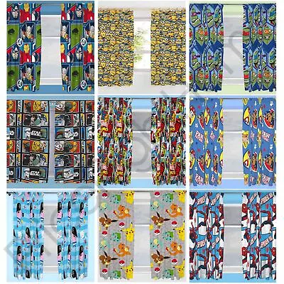 Disney & Character Boys Curtains Bedroom Marvel Paw Patrol Pokemon Thomas & More • £15.39